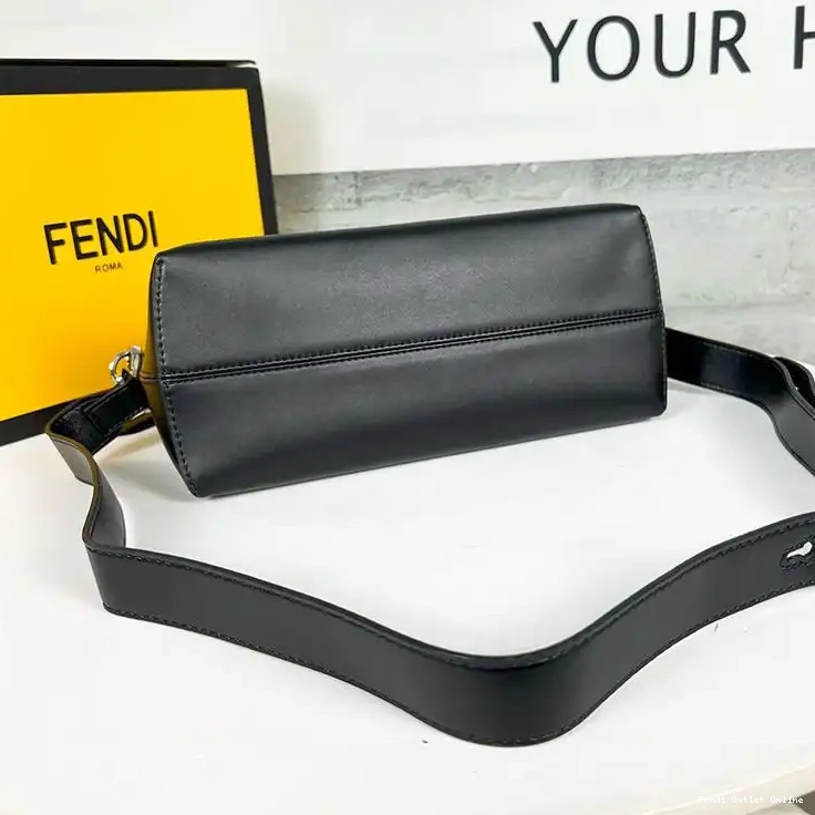 Cheap Bag Boston Way Logo Leather Fendi Black By ROMA Medium In Calf The 0530